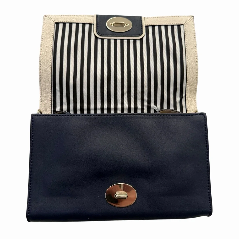 NWT‎ Kate Spade Juliana Hampton Road Crossbody Navy Pebbled Leather Purse Bag
